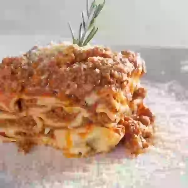 Lasagna alla Bolognese with bechamel and Parmigiano Reggiano
